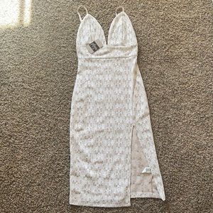 Lace Bodycon Front Slit Dress